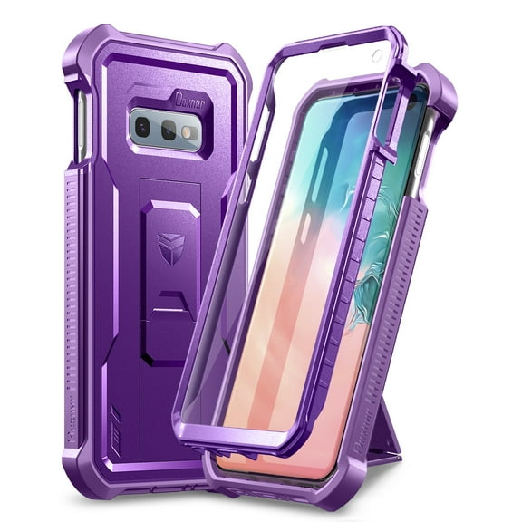 Dexnor for Samsung Galaxy S10e Case, [Built in Screen Protector and Kickstand] Heavy Duty Military Grade Protection Shockproof Protective Cover for Samsung Galaxy S10e, Purple