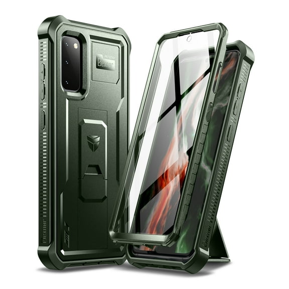 Dexnor for Samsung Galaxy S20 5G Case/6.2 inches, [Built in Screen Protector and Kickstand] Heavy Duty Military Grade Protection Shockproof Protective Cover for Samsung Galaxy S20 5G Green