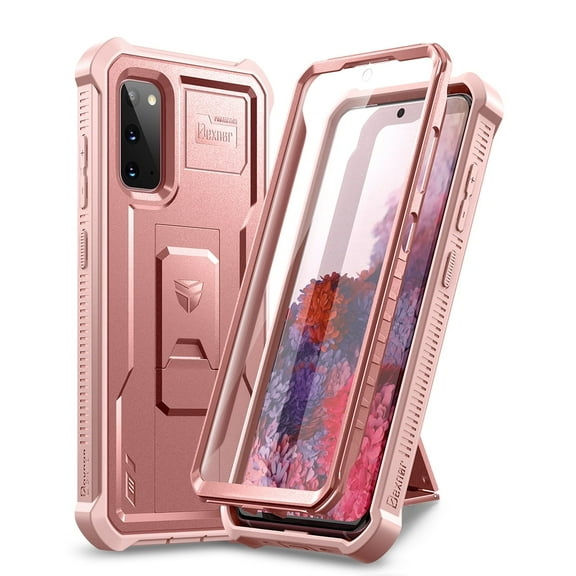 Dexnor for Samsung Galaxy S20 5G Case/6.2 inches, [Built in Screen Protector and Kickstand] Heavy Duty Military Grade Protection Shockproof Protective Cover for Samsung Galaxy S20 5G Rose Gold
