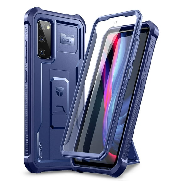 Dexnor for Samsung Galaxy S20 FE Case, [Built in Screen Protector and Kickstand] Heavy Duty Military Grade Protection Shockproof Protective Cover for Samsung Galaxy S20 FE 5G, 6.5 inch Blue