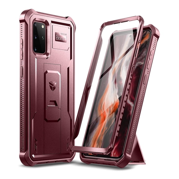 Dexnor for Samsung Galaxy S20+ Plus 5G Case, [Built in Screen Protector and Kickstand] Heavy Duty Military Grade Protection Shockproof Protective Cover for Samsung Galaxy S20 Plus 5G Red