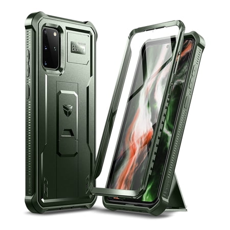 Dexnor for Samsung Galaxy S20+ Plus 5G Case, [Built in Screen Protector and Kickstand] Heavy Duty Military Grade Protection Shockproof Protective Cover for Samsung Galaxy S20 Plus 5G Green