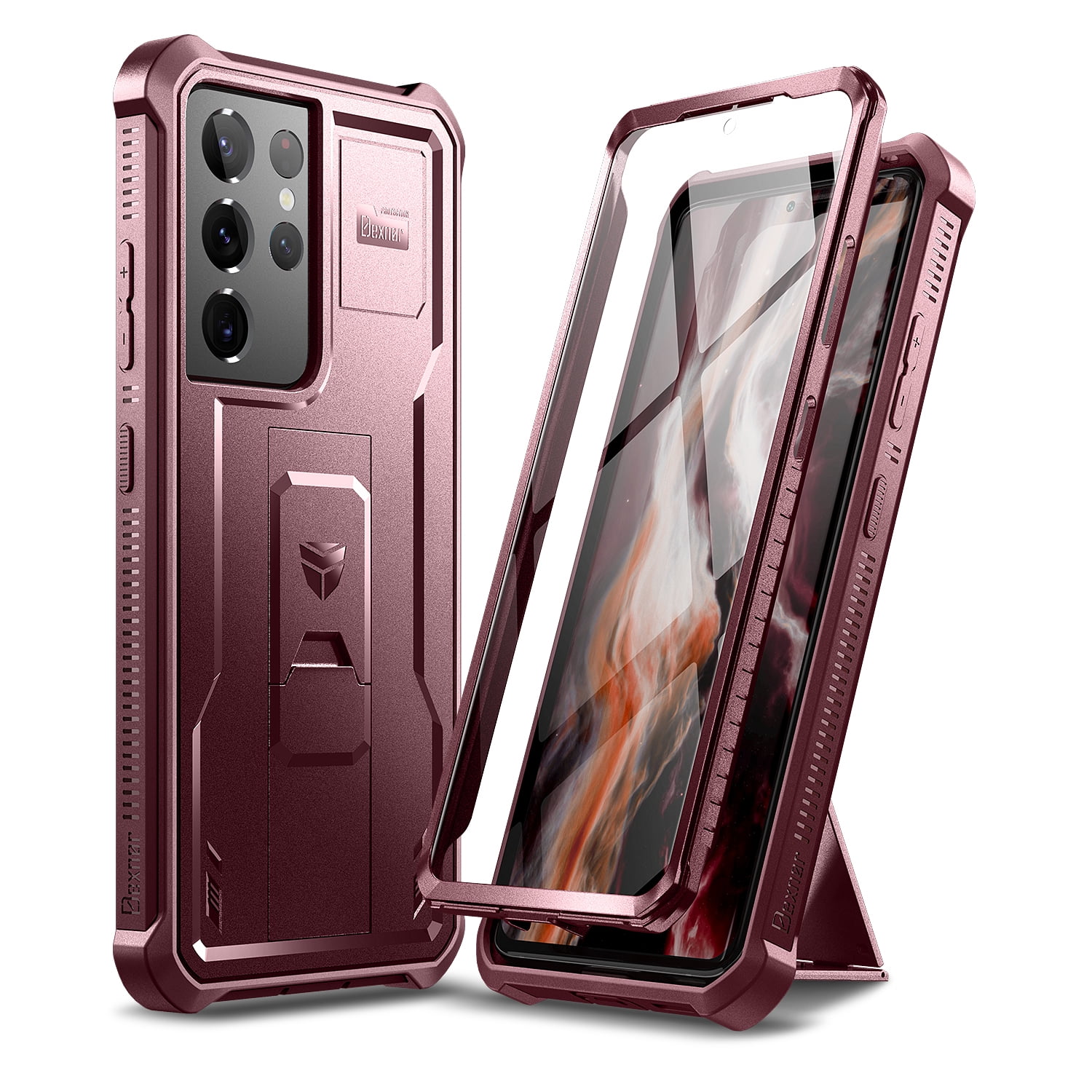 Dexnor Samsung Galaxy S21 Ultra Case, Military Grade, Shockproof, Screen Protector, Kickstand