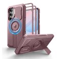 thumbnail image 1 of Dexnor for Samsung Galaxy S24 FE Case with Flip Camera Cover & Adjustable Kickstand & Built-in Screen Protector,Compatible with MagSafe Shockproof Bumper Heavy-Duty Magnetic Protective Cover,Pink, 1 of 8