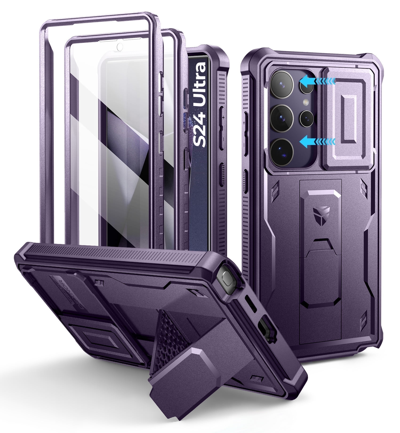 Dexnor Rugged Shockproof Case for Samsung Galaxy S24 Ultra, with Slide ...