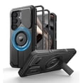 thumbnail image 1 of Dexnor for Samsung Galaxy S25 Case with Flip Camera Cover & Adjustable Kickstand & Built-in Screen Protector,Compatible with MagSafe Shockproof Bumper Heavy-Duty Magnetic Protective Cover,Black, 1 of 8