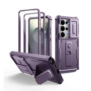 Dexnor for Samsung Galaxy S26 Ultra Case with Built-in Slide Camera Cover & Screen Protector & Kickstand, Shockproof Rugged Case Full-Body Bumper Protective Cover for Galaxy S26 Ultra 2026, Purple