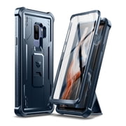 Dexnor for Samsung Galaxy S9+ Plus Case, [Built in Screen Protector and Kickstand] Heavy Duty Military Grade Protection Shockproof Protective Cover for Samsung Galaxy S9 Plus Blue