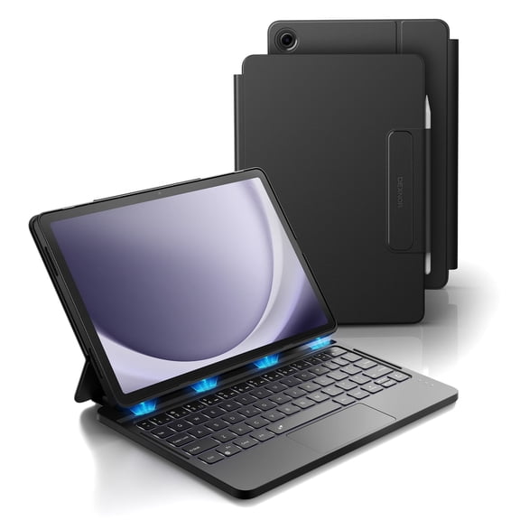 Dexnor for Samsung Galaxy Tab A9 Plus Case with Keyboard, Ultra-portable Magnetic Backlit Folio Keyboard Cover with Stylus Holder & Multi-touch Trackpad for 11" Samsung Galaxy Tab A9  (2023),Black