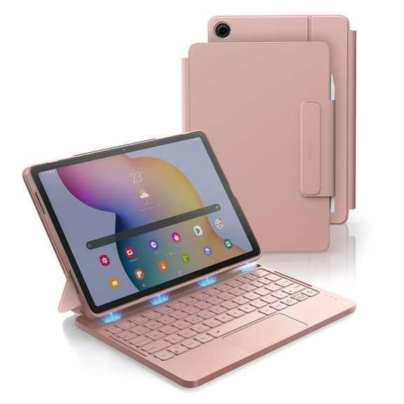 Dexnor for Samsung Galaxy Tab A9 Plus Case with Keyboard, Ultra-portable Magnetic Backlit Folio Keyboard Cover with Stylus Holder & Multi-touch Trackpad for 11" Samsung Galaxy Tab A9+ (2023),Pink