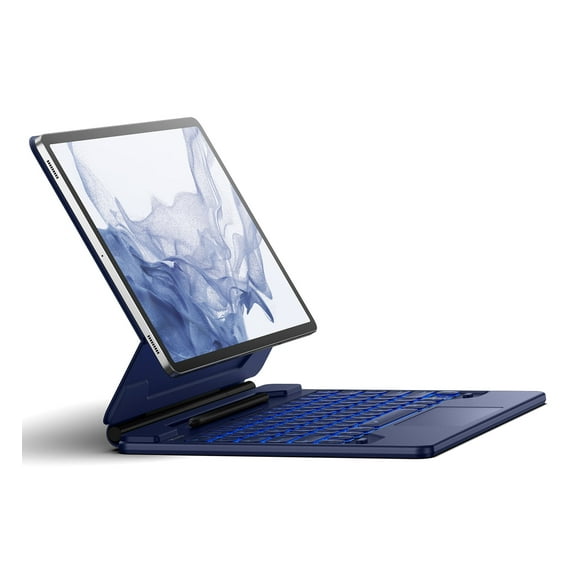 Dexnor for Samsung Galaxy Tab S10+ Plus/S9+ Plus/S9 FE+ Plus/S8+ Plus/S7+ Plus/S7 FE Case with Keyboard 12.4" Floating Cantilever Magnetic Stand Multi-Touch Trackpad Backlit S Pen Holder - Blue