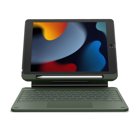 Dexnor for iPad 9th Generation Case with Keyboard Floating Cantilever Magnetic Stand Multi-touch Trackpad Backlit Pencil Holder Magic Style Keyboard Case for iPad 9th/8th/7th Gen 10.2 inch, Green