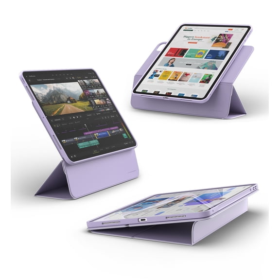 Dexnor for iPad Pro 13 Inch Case M4 (2024), Magnetic Floating Slim Removable Protective Cover Adjustable Portrait/Landscape Stand with Raised Screen View Multiple Angles Auto Sleep and Wake, Purple