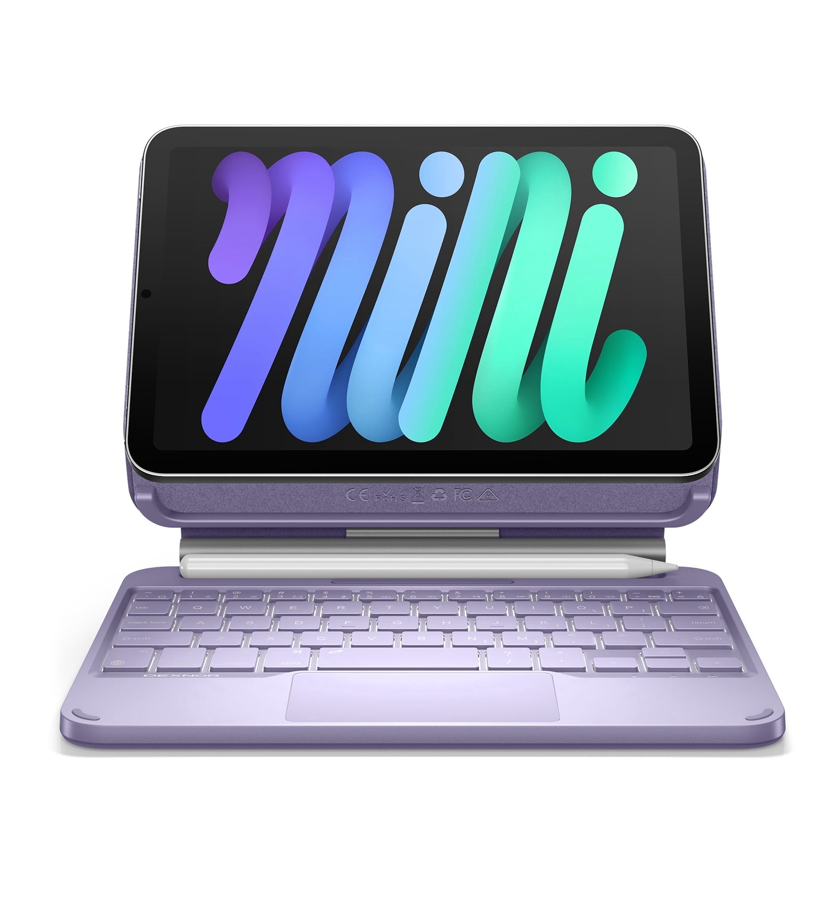 Dexnor for iPad mini 7 (A17 Pro)/Mini 6 Case with Keyboard, Magnetic Floating Cantilever Stand with Trackpad Pencil Holder Backlit Keyboard Case for iPad mini 7th(2024)/6th (2021) Generation, Purple