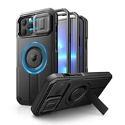 Dexnor for iPhone 12 Pro Max/13 Pro Max Case with Slide Camera Cover & Adjustable Kickstand & Built-in Screen Protector,