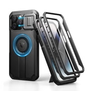 Dexnor for iPhone 14 Pro Max Case with Slide Camera Cover & Adjustable Kickstand & Built-in Screen Protector,Compatible
