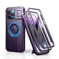 thumbnail image 1 of Dexnor for iPhone 14 Pro Max Case with Slide Camera Cover & Adjustable Kickstand & Built-in Screen Protector,Compatible with MagSafe Shockproof Bumper Heavy-Duty Magnetic Protective Cover,Purple, 1 of 8