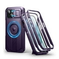 thumbnail image 1 of Dexnor for iPhone 15 Case with Slide Camera Cover & Adjustable Kickstand & Built-in Screen Protector,Compatible with MagSafe Shockproof Bumper Heavy-Duty Magnetic Protective Cover,Purple, 1 of 8