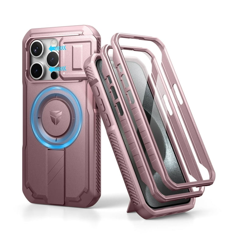Dexnor for iPhone 15 Pro Case with Slide Camera Cover & Adjustable Kickstand & Built-in Screen Protector,Compatible with MagSafe Shockproof Bumper Dexnor for iPhone 15 Pro Case with Slide Camera Cover & Adjustable Kickstand & Built-in Screen Protector,Compatible with MagSafe Shockproof Bumper