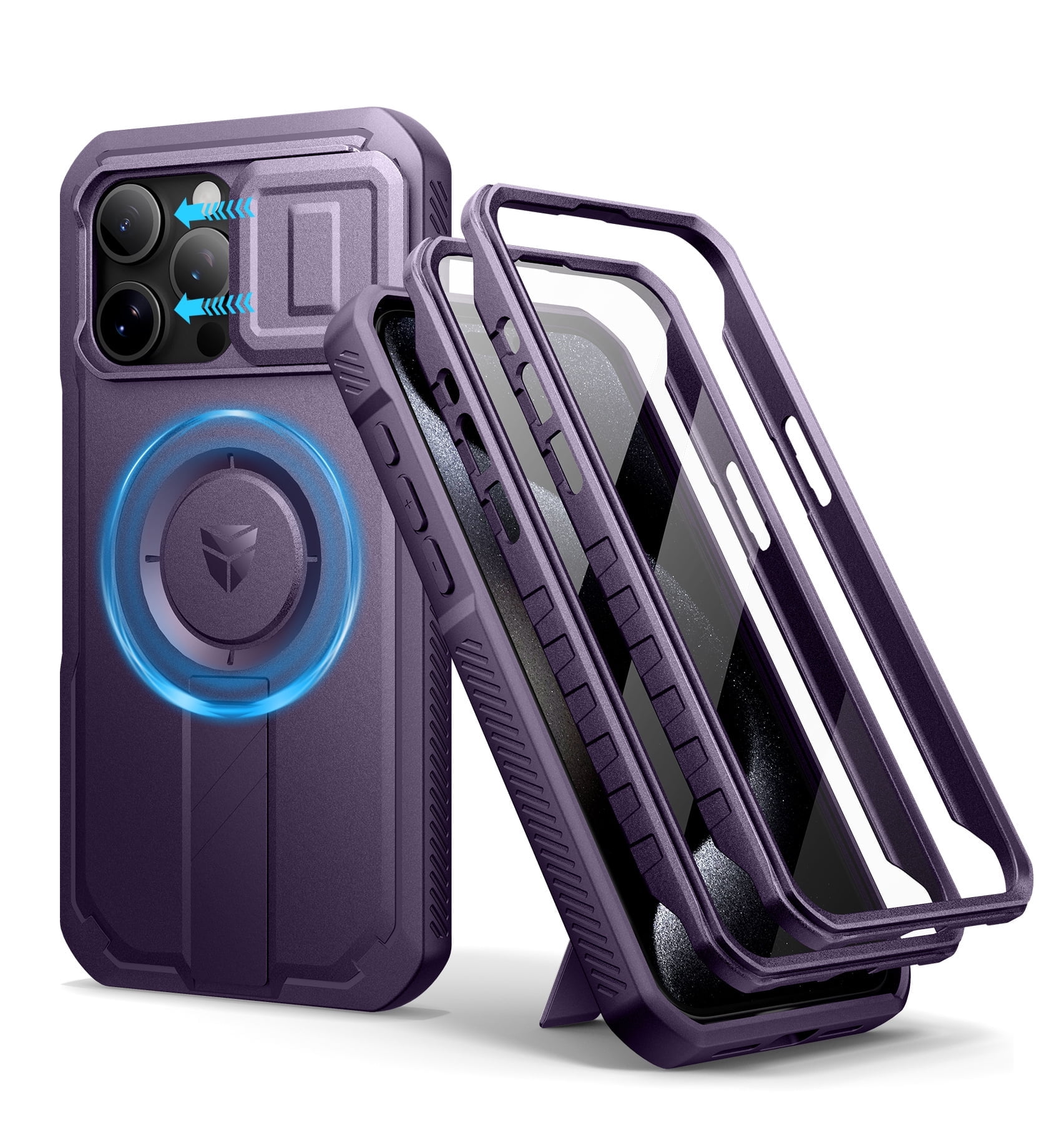Dexnor iPhone 15 Pro Max Case with Slide Camera Cover & Kickstand ...