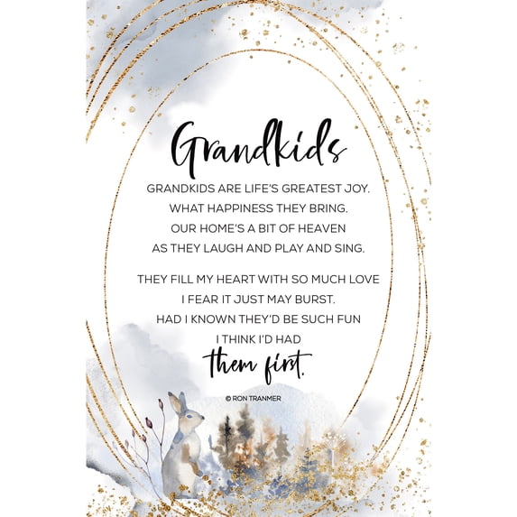 Dexsa Grandkids Wood Plaque with Inspiring Quote 6 inches x 9 inches - Easel and Hanging Hook