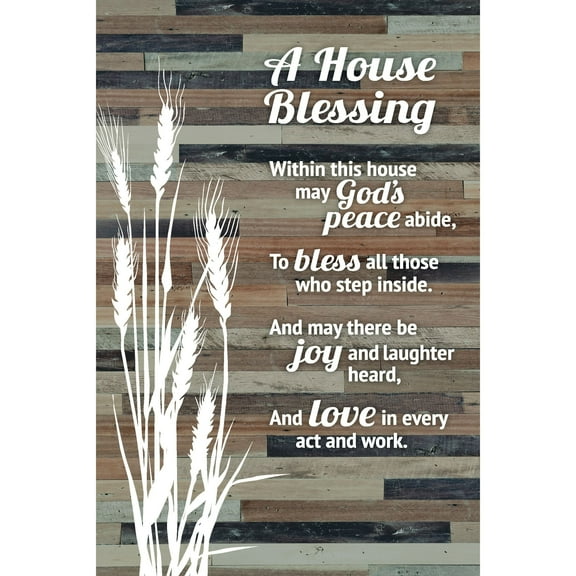 House Blessing Wood Plaque Easel - Within this House may His peace abide to bless all those who step inside. And may there be joy and laughter heard and love in every act & work. - 6" x 9"
