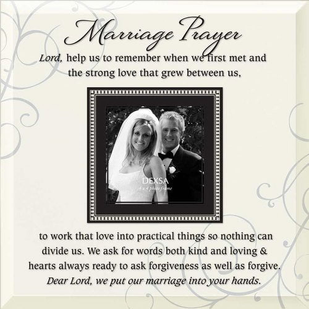 Beveled Glass Wedding Prayer Photo Frame with Easel