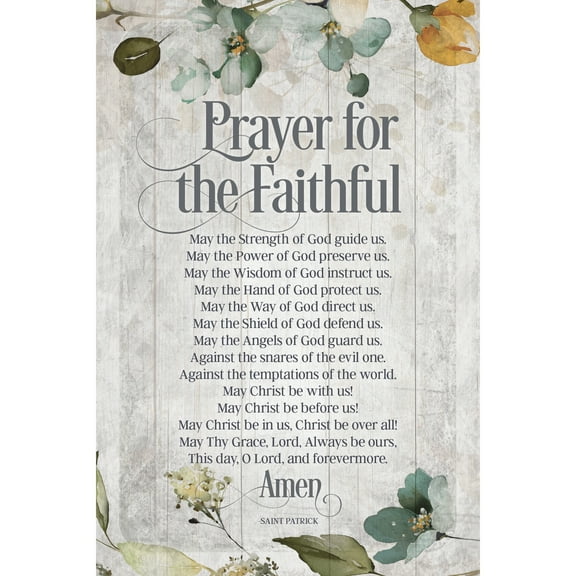 Dexsa Prayer For The Faithful Symbols of Faith Inspirational Wood Plaque 6 inches x 9 inches