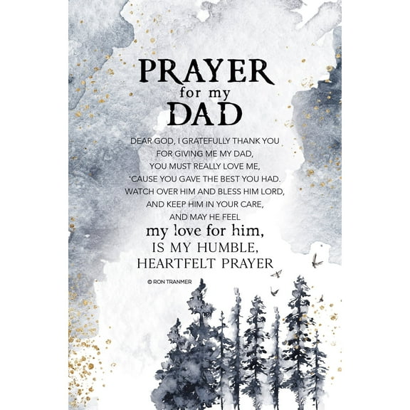 Prayer for my Dad Wood Plaque with Inspiring Quotes 6 inch x 9 inch - Elegant Vertical Frame Wall & Tabletop Decoration | Easel & Hanging Hook | Dear God I gratefully thank you for giving me my dad