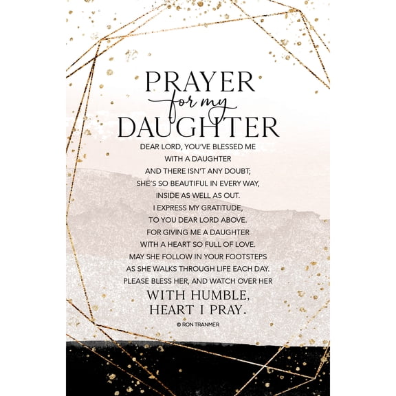 Dexsa Prayer for my Daughter Wood Plaque with Inspiring Quote 6 inches x 9 inches - Easel and Hanging Hook