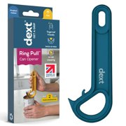 Dext - Ring Pull Can Opener, Pop Can Opener for Seniors, Arthritis, and Parkinson's, Easy Open, Ergonomic Handle with Comfortable Grip. Perfect for Drinks, Pet Food, and More Teal