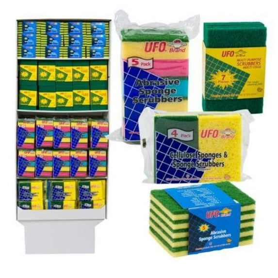 Dextello 2378165 UFO Brand Sponges & Scrubbers, Assorted Color - Case of 124
