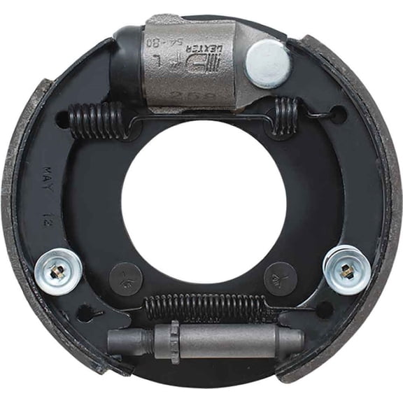 Dexter Axle 7" x 1-3/4" Hydraulic Uni-Servo Backing Plate (023-399-00), Right Side (Passenger Side) - Including 3" Rigid Hitch Decal Logo