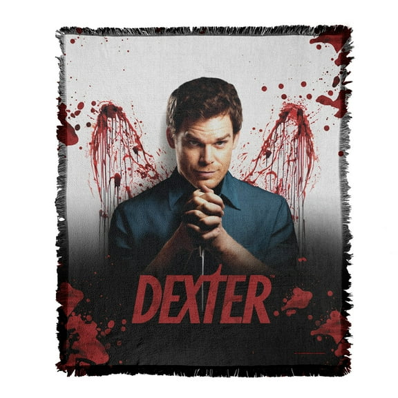 Dexter Blanket, 50'x60' Blood Never Lies Woven Tapestry Cotton Blend Fringed Throw