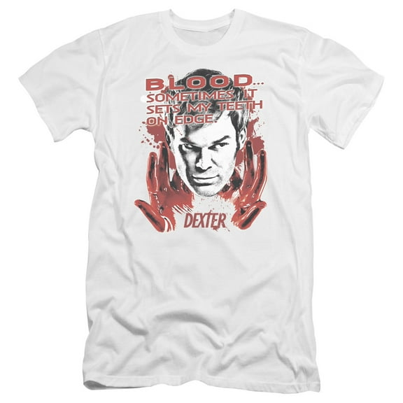 Dexter Blood Premium Adult Slim Fit 30/1 T-Shirt White