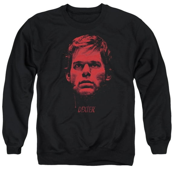 Dexter Bloody Face Adult Crewneck Sweatshirt Black