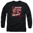 thumbnail image 1 of Dexter Bloody Heart Long Sleeve Adult 18/1 T-Shirt Black, 1 of 1