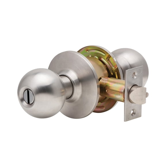 Dexter Commercial Hardware C2000-PRIV-B-630 Grade2 Privacy Lock with Ball Knob Trim, 630, Satin Stainless Steel, 2 3/4" Backset
