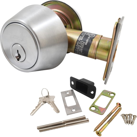 Dexter Commercial Hardware DB1000-DCT-626-KDC Grade1 Double Cylinder Deadbolt, Satin Chrome