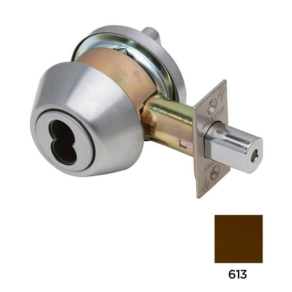 Dexter Commercial Hardware DB1000-SCT-613-SFIC Grade1 Single Cylinder x Turn Deadbolt, Oil Rubbed Dark Bronze
