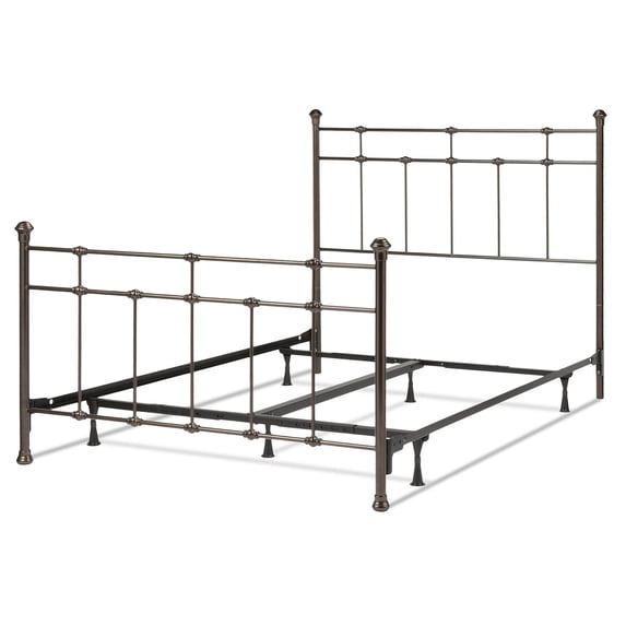 Dexter Metal Full Bed with Headboard & Footboard, Hammered Brown
