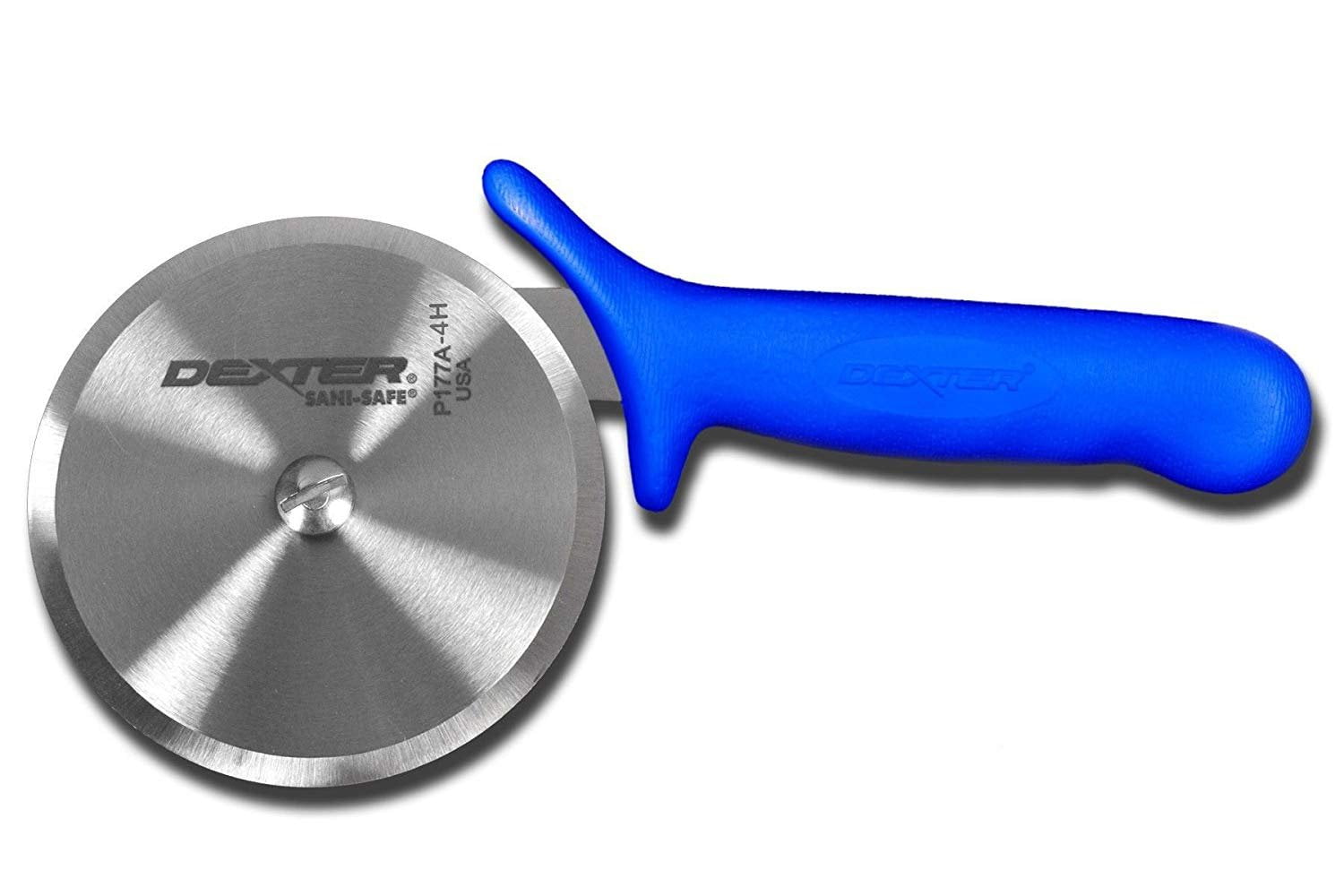 Dexter 4" Stainless Steel Pizza Cutter with Blue Handle