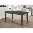 thumbnail image 1 of Dexter Dark Grey Rectangular Dining Table - 66" Wood Plank Top, Seats 6, Modern Farmhouse Style for Dining Room. Rubberwood & Oak Veneer., 1 of 9