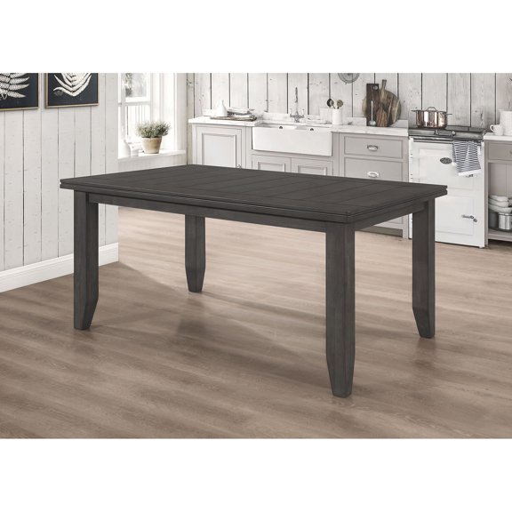 Dexter Dark Grey Rectangular Plank Top Dining Table