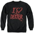 thumbnail image 1 of Dexter I Heart Dexter Adult Crewneck Sweatshirt Black, 1 of 1