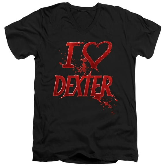 Dexter I Heart Dexter Adult V-Neck T-Shirt Black