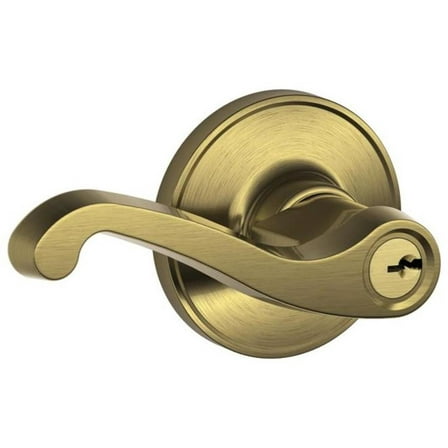 Dexter J54-LAS Single Cylinder Keyed Entry Leverset from The Lasalle Series, Antique Brass