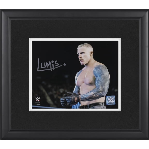 Dexter Lumis WWE Framed Autographed 8" x 10" In Ring Stare Down Photograph - Fanatics Authentic Certified