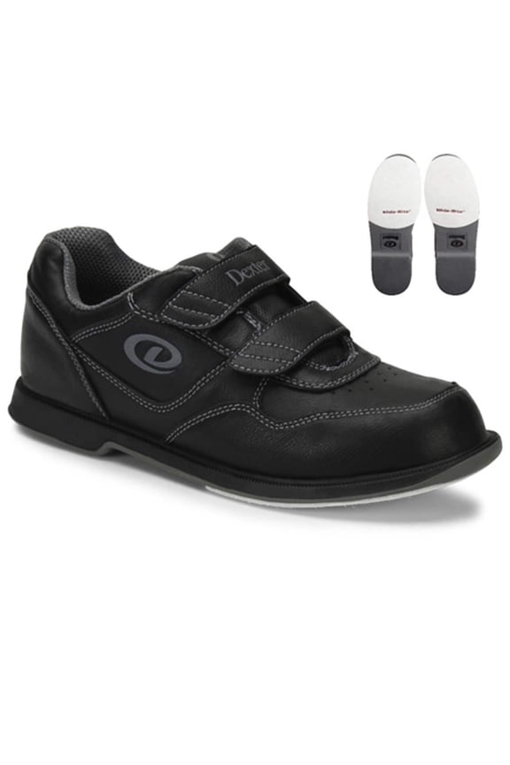 V Strap Black Men's Bowling Shoes, Size 10.5