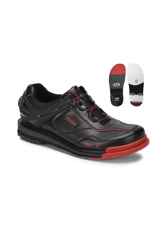 Dexter Mens SST 6 Hybrid BOA Bowling Shoes Left Hand - Black/Red 12